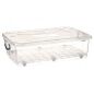 Storage Box with Wheels Transparent Plastic 40 L 46,5 x 20 x 72,2 cm (6 Units)