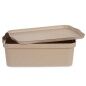 Scatola portaoggetti con coperchio Beige Plastica 14 L 29,5 x 14,5 x 45 cm (12 Unità)