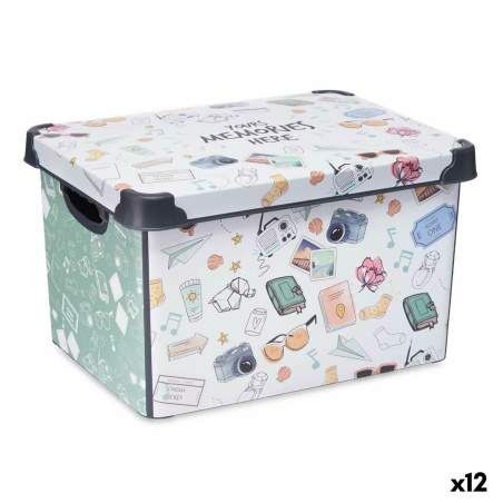 Scatola portaoggetti con coperchio Memories Per ragazzi 22 L Plastica 29 x 23,5 x 39 cm (12 Unità)