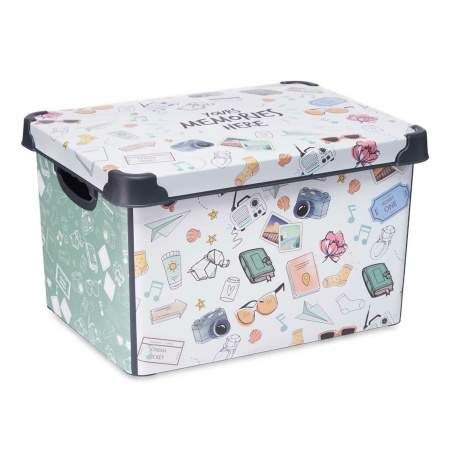 Scatola portaoggetti con coperchio Memories Per ragazzi 22 L Plastica 29 x 23,5 x 39 cm (12 Unità)