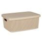 Scatola portaoggetti con coperchio Beige Plastica 13 L 28 x 15 x 39 cm (12 Unità)