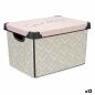 Storage Box with Lid Vibes Arrows Pink Plastic 17 L 28 x 22 x 37 cm (12 Units)