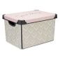 Storage Box with Lid Vibes Arrows Pink Plastic 17 L 28 x 22 x 37 cm (12 Units)