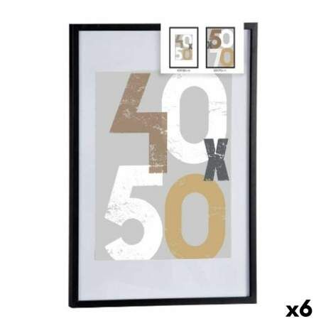 Wall photo frame Black Plastic MDF Wood 52,5 x 2,5 x 72,5 cm (6 Units)