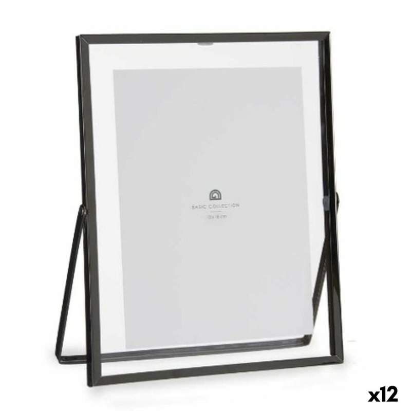 Photo frame Black Metal Glass Plastic 18,5 x 1 x 23 cm (12 Units)