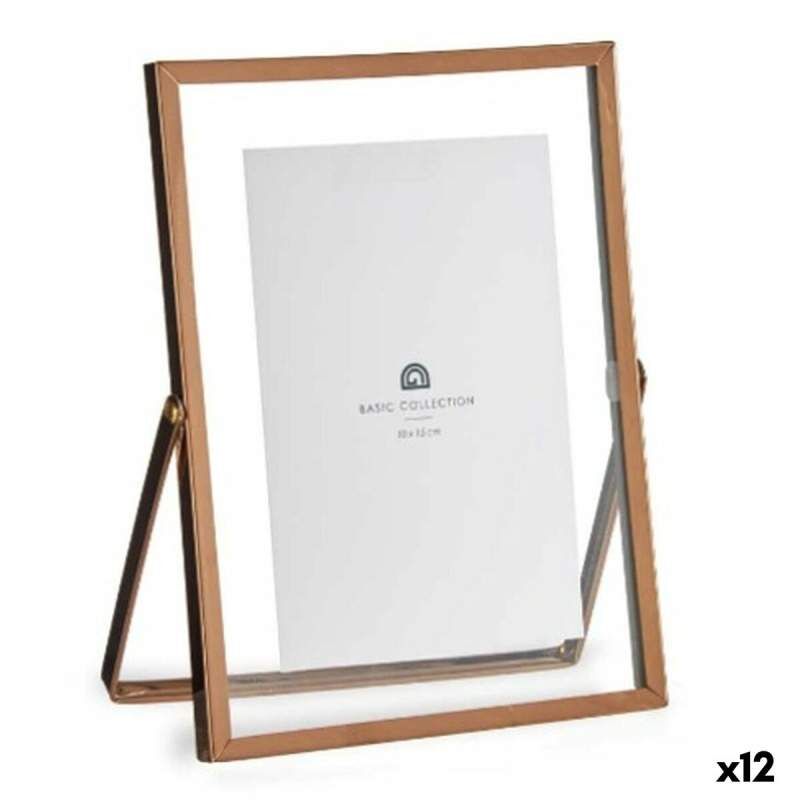 Photo frame Copper Metal Glass Plastic 15,5 x 1 x 20,7 cm (12 Units)