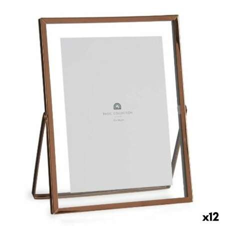 Cornice Portafoto Rame Metallo Vetro Plastica 18,5 x 1 x 23 cm (12 Unità)