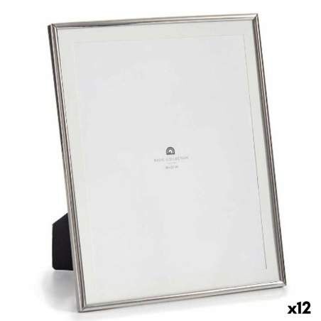 Photo frame Silver Crystal Steel 23 x 28 x 15 cm (12 Units)