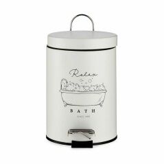 Pedal bin Relax Bath White Black Steel Plastic 3 L (6 Units)