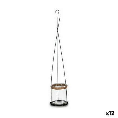 Candleholder Metal Crystal 15,5 x 85,5 x 15,5 cm (12 Units)