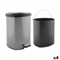 Pedal bin Dark grey Plastic 20 L (4 Units)