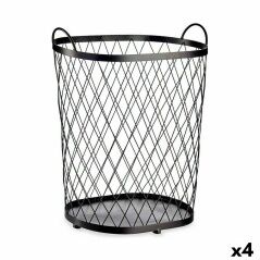 Cesto Nero Metallo 40 L 31 x 54,7 x 46,5 cm (4 Unità)