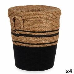 Basket Brown Black Marine algae 36 x 43 x 36 cm (4 Units)