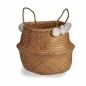 Cesta Decorativa Pompon Bianco Naturale Juncus 8 L 32 x 30 x 32 cm (8 Unità)