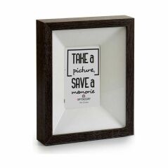 Wall photo frame Wood Crystal Dark brown 5 x 27,1 x 22,5 cm (8 Units)