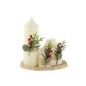 Candle Set DKD Home Decor White Green Christmas 7 x 7 x 15 cm