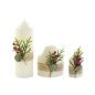 Set di Candele DKD Home Decor Bianco Verde Natale 7 x 7 x 15 cm