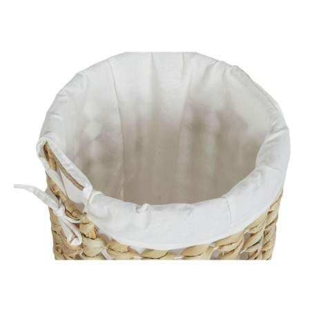 Cesto per i Panni Sporchi Home ESPRIT Bianco Naturale 3 Pezzi 46 x 46 x 69 cm