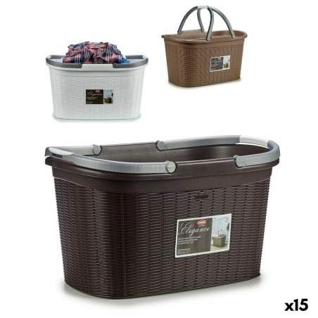 Laundry Basket Stefanplast Elegance Plastic 35 L 57,5 x 29 x 36,5 cm (15 Units)