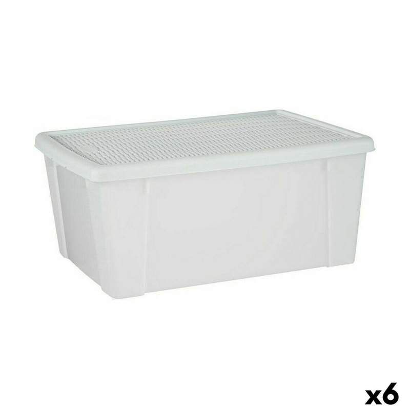 Scatola portaoggetti con coperchio Stefanplast Elegance Bianco Plastica 29 x 17 x 39 cm (6 Unità)