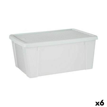 Storage Box with Lid Stefanplast Elegance White Plastic 29 x 17 x 39 cm (6 Units)