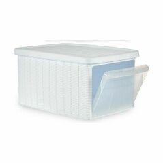 Storage Box with Lid Stefanplast Elegance Side White Plastic 29 x 21 x 39 cm (5 Units)