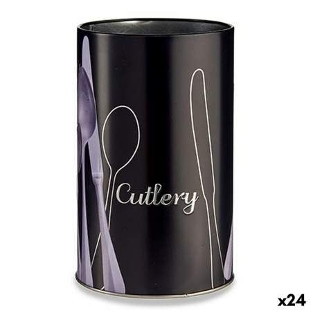 Cutlery Organiser Black Metal 1 L Pieces of Cutlery (24 Units)