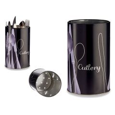 Cutlery Organiser Black Metal 1 L Pieces of Cutlery (24 Units)