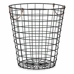 Basket With handles Black Steel 30 x 30 x 30 cm (12 Units)