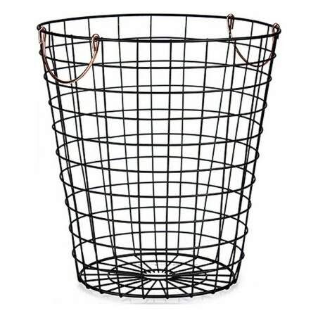 Basket With handles Black Steel 30 x 30 x 30 cm (12 Units)