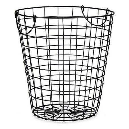 Basket With handles Black Steel 30 x 30 x 30 cm (8 Units)