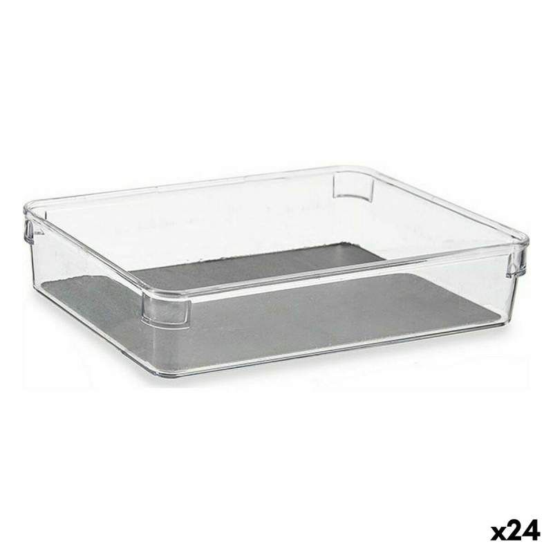 Drawer Organizer Recycled plastic Grey 16 x 4,5 x 24 cm (24 Units)