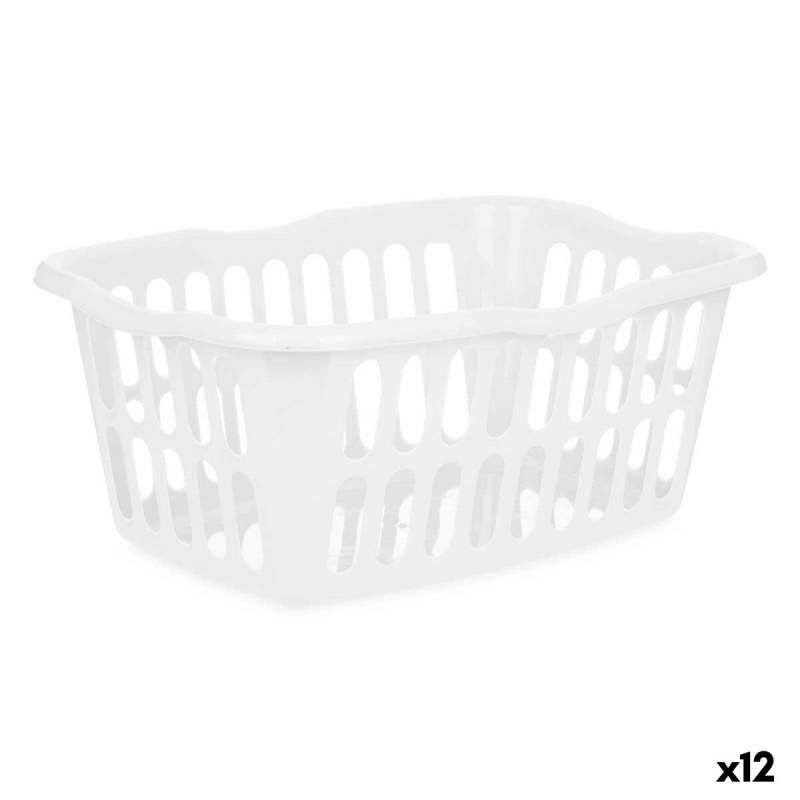 Basket White polypropylene 50 L 58 x 24 x 42 cm (12 Units)