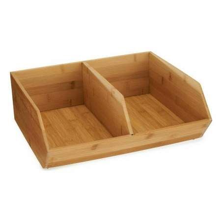 Stackable Organising Box Bamboo 34,5 x 13 x 31 cm (6 Units)