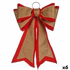 Lasso Christmas bauble 40 x 60 cm Red Golden PVC (6 Units)