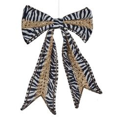 Lasso Christmas bauble Zebra White Black 40 x 4 x 45 cm (4 Units)