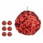 Set of Christmas balls Sequins Red Plastic 10 x 10 x 10 cm (8 Units)