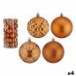 Set di palline di Natale 8 cm Arancio PVC (4 Unità)