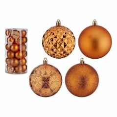 Set di palline di Natale 8 cm Arancio PVC (4 Unità)