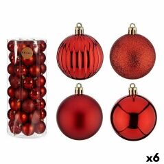 Set di palline di Natale Rosso Plastica 6 x 7 x 6 cm (6 Unità)