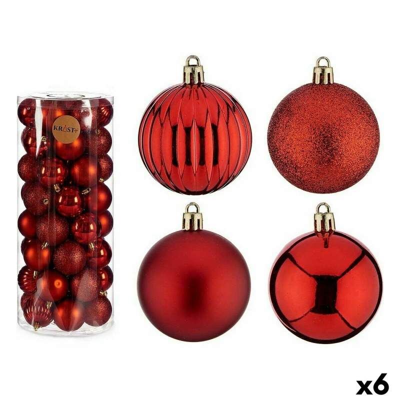 Set di palline di Natale Rosso Plastica 6 x 7 x 6 cm (6 Unità)