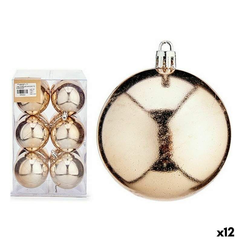 Set di palline di Natale champagne Plastica Ø 7 cm (12 Unità)