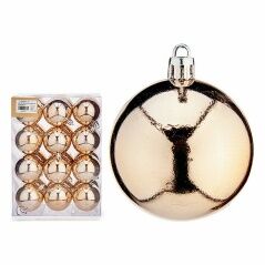 Set di palline di Natale champagne PVC 6 x 7 x 6 cm (12 Unità)