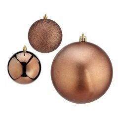 Set of Christmas balls Brown Plastic 10 x 11 x 10 cm (12 Units)