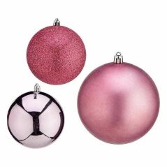 Set of Christmas balls Pink Plastic 10 x 11 x 10 cm (12 Units)