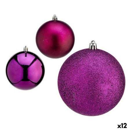 Set di palline di Natale Viola Plastica 10 x 13 x 10 cm (12 Unità)