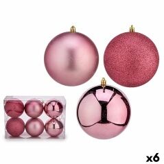 Set di palline di Natale Rosa PVC Ø 12 cm (6 Unità)