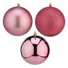 Set di palline di Natale Rosa PVC Ø 12 cm (6 Unità)