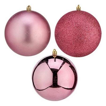 Set of Christmas balls Pink PVC Ø 12 cm (6 Units)