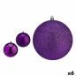 Set di palline di Natale Viola PVC Ø 12 cm (6 Unità)